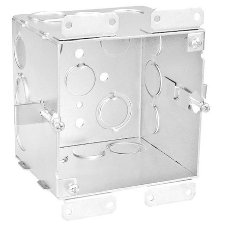 Southwire Electrical Box, 56 cu in, Square Box Type, 4 Gangs, Steel, Square Shape 52191-OW